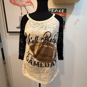 Southern Grace Cream Graphic 3/4 Sleeve Tee